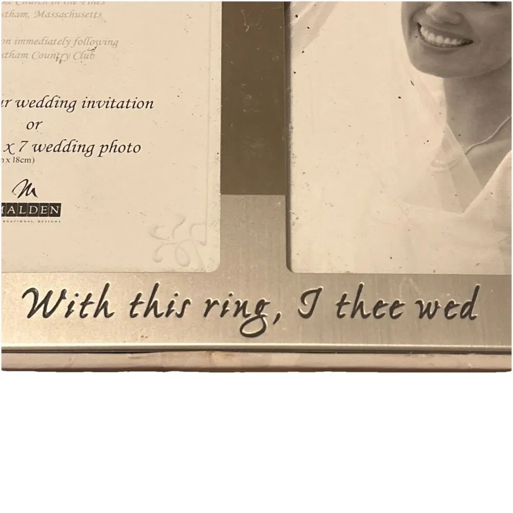 With This Ring, I Thee Wed 2-Opening 5x7 Wedding Invitation Photo Frame